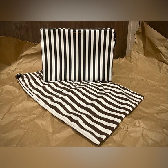 NWT West 57th Cosmetic Clutch Brown & White - Picture 5 of 9